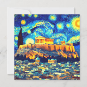Starry Night Acropolis Athen Griechenland