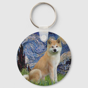Starry Night - Akita Inu Schlüsselanhänger