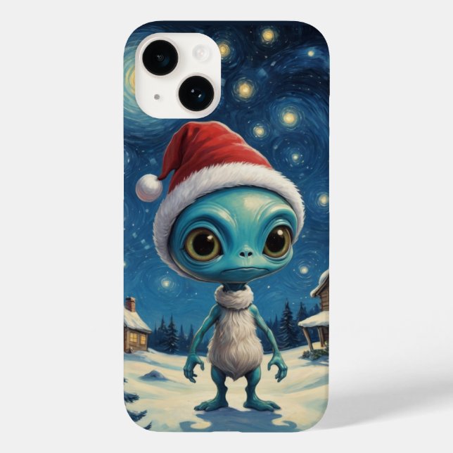 Starry Night Alien Niedlich Weihnachten Case-Mate iPhone Hülle (Rückseite)