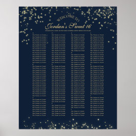 Starry Night Alphabetic Seekarte Poster