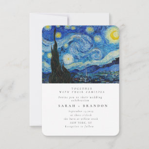 Starry Night Alte Malerei Einladung zur Hochzeit