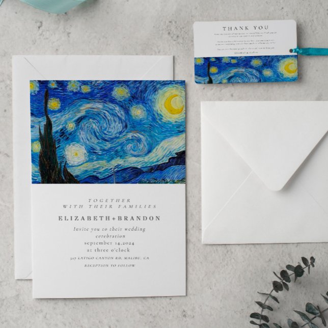 Starry Night Alte Malerei Einladung zur Hochzeit (Von Creator hochgeladen)