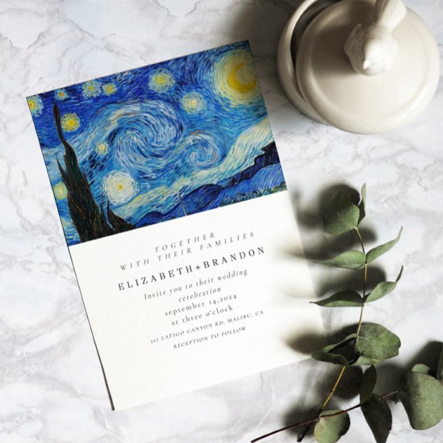 Starry Night Alte Malerei Einladung zur Hochzeit (Von Creator hochgeladen)