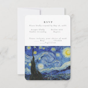 Starry Night Alte Malerei Hochzeit RSVP Einladung