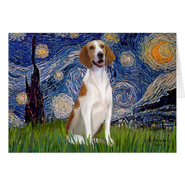 Starry Night - American Foxhound (Vorderseite (Horizontal))