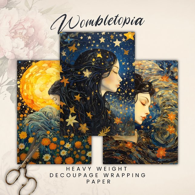 Starry Night Art Nouveau Dream Giro del Malcantone Geschenkpapier Set (Von Creator hochgeladen)