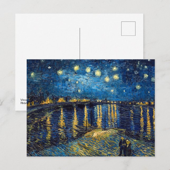 Starry Night auf der Rhone | Van Gogh | Postkarte (Vorne/Hinten)