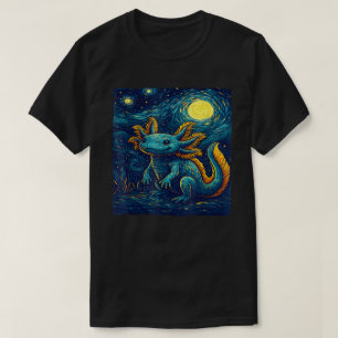 Starry Night Axolotl Van Gogh Style Niedlich Amphi T-Shirt