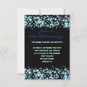 STARRY NIGHT Bar Bat Mitzvah Party Empfang Card Einladung