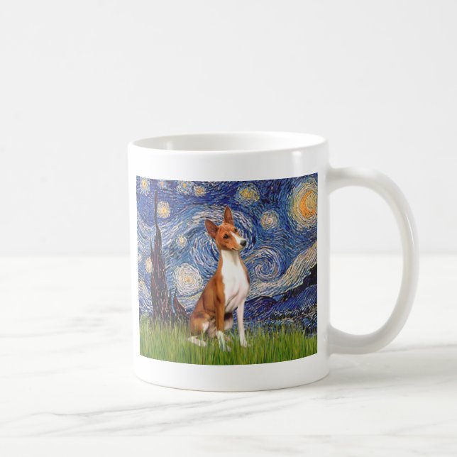 Starry Night - Basenji Tasse (Rechts)