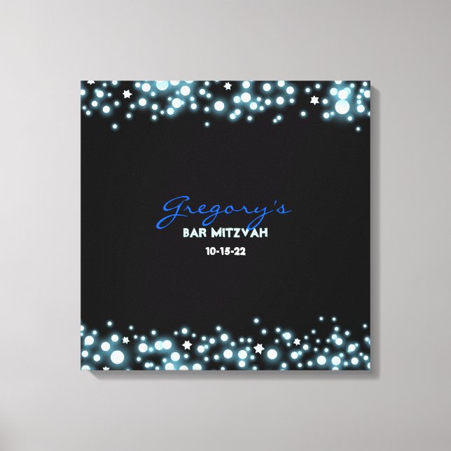 STARRY NIGHT Bat Mitzvah Sign-In Memory Board Leinwanddruck (Vorderseite)