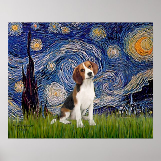 Starry Night - Beagle #1 Poster (Vorne)