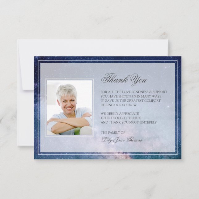 Starry Night Beerdigung Danke | Memorial Card (Vorderseite)