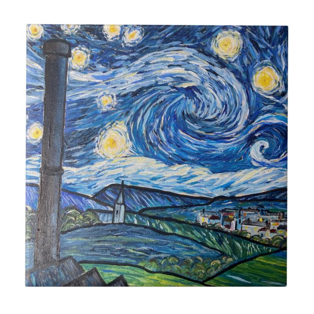 Starry Night Belmont Lancashire Fliese (Vorderseite)