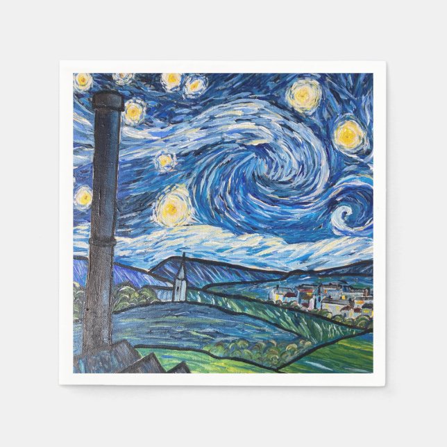 Starry Night Belmont Lancashire Serviette (Vorderseite)