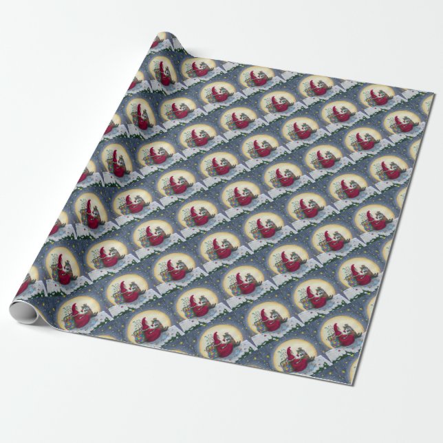 Starry Night Belsnickle Santa CHRISTMAS PAKETE Geschenkpapier (Ungerollt)