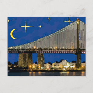 Starry Night Ben Franklin Bridge Postkarte