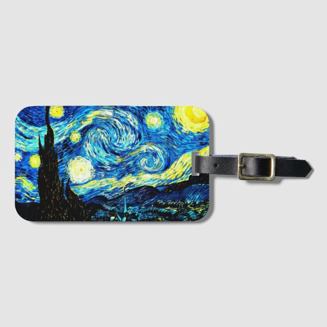 Starry Night, berühmte van Gogh Gemälde Gepäckanhänger (Vorderseite (Horizontal))