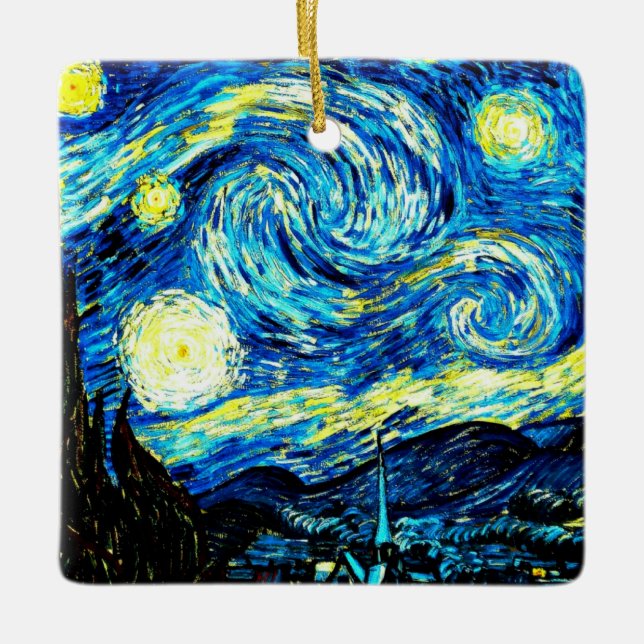 Starry Night, berühmtes Bild von van Gogh, Keramikornament (Vorderseite)