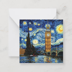 Starry Night Big Ben London England Mitteilungskarte