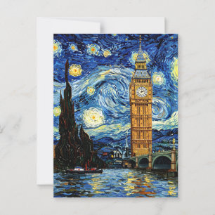 Starry Night Big Ben London England Postkarte