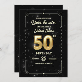 Starry Night Birthday Einladung, 50. Geburtstag Save The Date