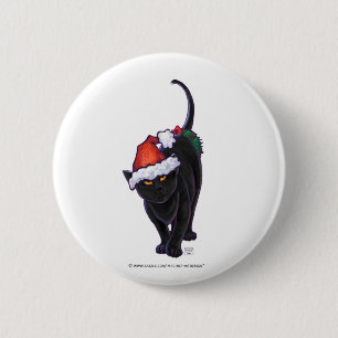 Starry Night Black Cat Weihnachten Button