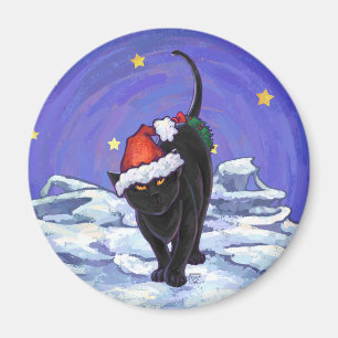 Starry Night Black Cat Weihnachten Magnet