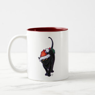 Starry Night Black Cat Weihnachten Zweifarbige Tasse