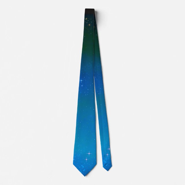 Starry Night Blue Galaxy Sky Krawatte (Vorderseite)