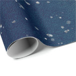 Starry Night Blue Navy Dots Gray Silver Confetti Geschenkpapier<br><div class="desc">florenceK Design Delicate Wald starren Wald Papier.</div>