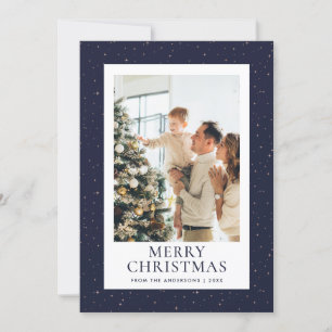 Starry Night Blue Rose Gold Foto Frohe Weihnachten