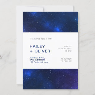 Starry Night Blue Sky Galaxy Hochzeit Einladung