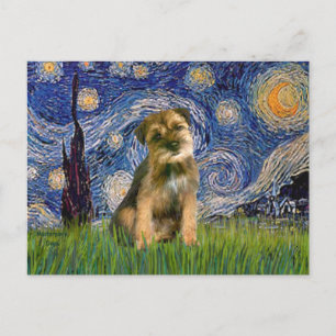 Starry Night - Border Terrier #1 Postkarte