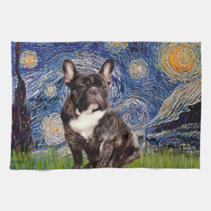 Starry Night - Brindle French Bulldog Geschirrtuch