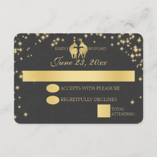 Starry Night Buck and Dop Reply Card RSVP Karte