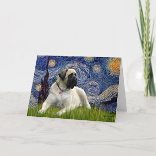 Starry Night - Bull Mastiff (lying down) Karte
