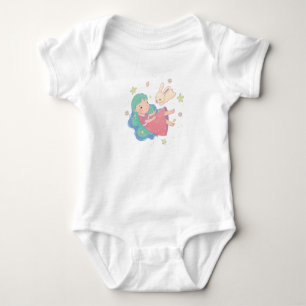 Starry Night Bunny & Girl Illustration Baby Strampler
