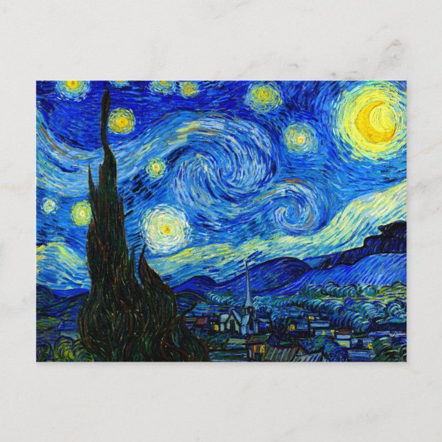Starry Night by Van Gogh Fine Art Postcard Postkarte (Vorderseite)