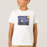 Starry Night by Van Gogh kids T - Shirt<br><div class="desc">Van Gogh's ikonisches Abendgemälde mit verblasster Kante für ein besseres T - Shirt-Design.</div>