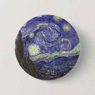 Starry Night by Van Gogh Rundtaste Button