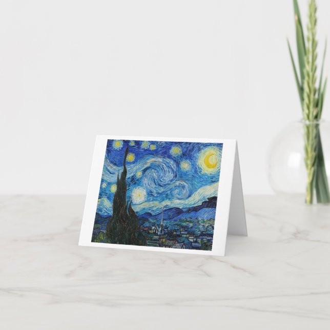 Starry Night by Vincent Van Gogh Note Card Dankeskarte (Vorderseite)