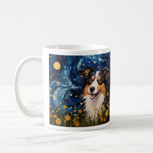 Starry Night Canine Dreamscape - Van Gogh Inspirie Kaffeetasse