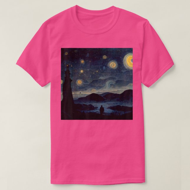 Starry Night Caspar David Friedrich T - Shirt (Design vorne)
