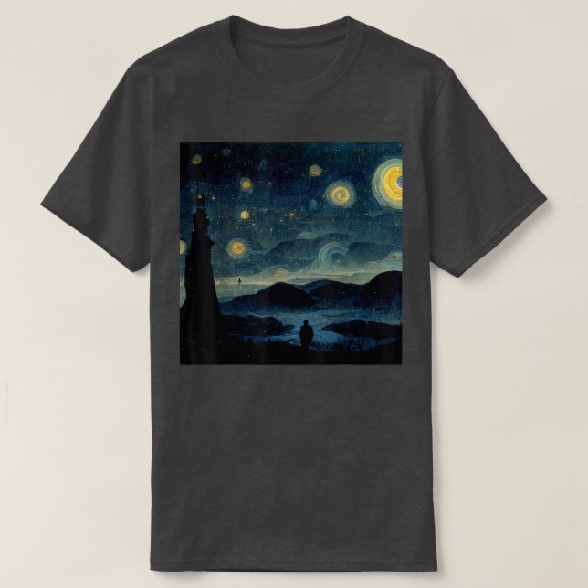 Starry Night Caspar David Friedrich T-Shirt (Design vorne)