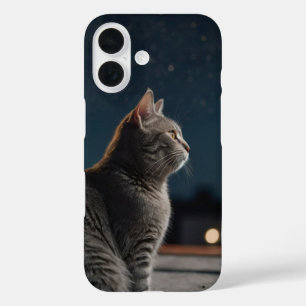 Starry Night Cat iPhone 16 Hülle