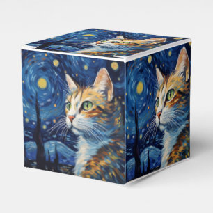 Starry Night Cat Geschenkschachtel