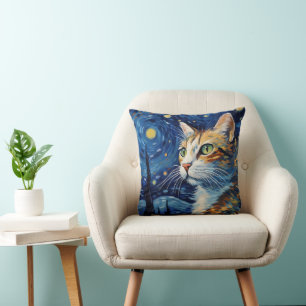 Starry Night Cat Kissen