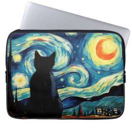 Starry Night Cat Laptopschutzhülle