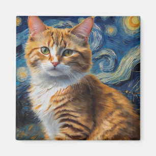 Starry Night Cat Magnet